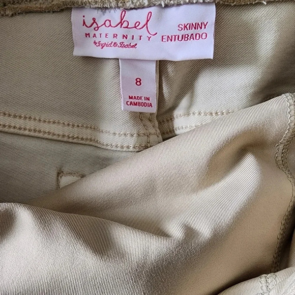 Isabel Maternity Crossover Panel Cream Skinny Jeans Size 8 (NWT) - Picture 9 of 10
